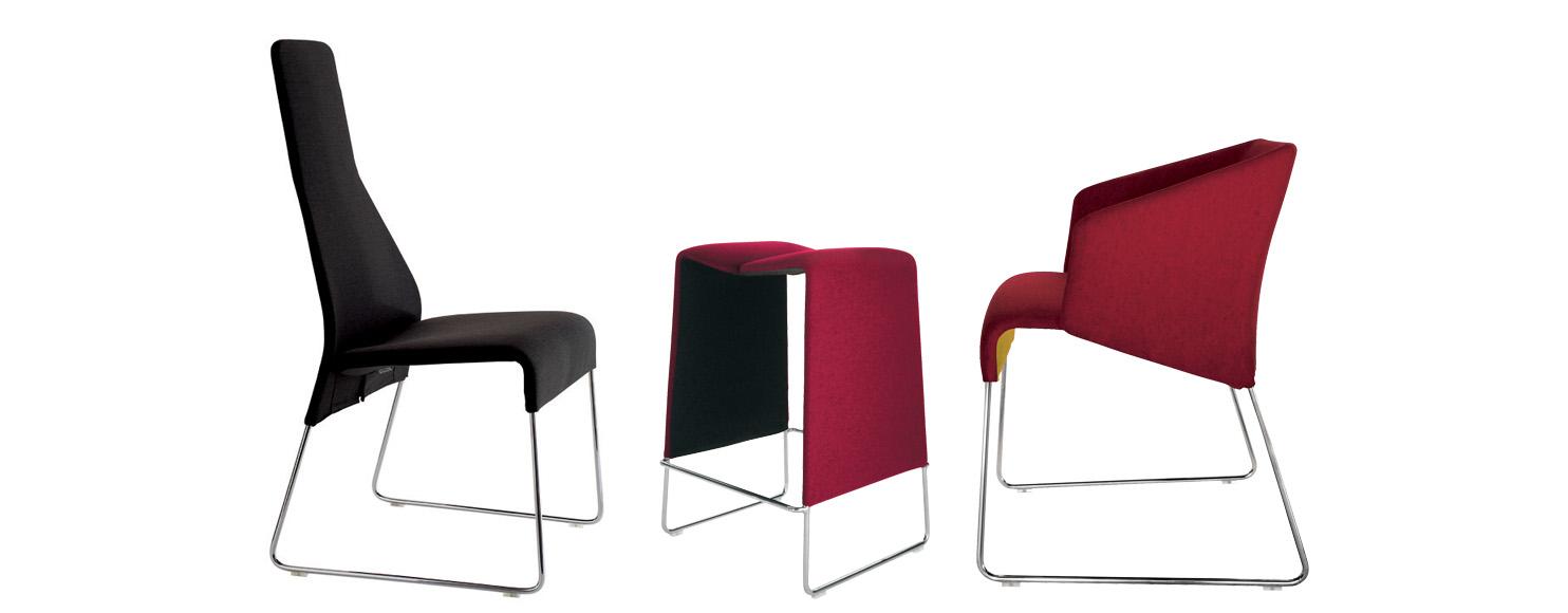 LAZY '05 Sled base high fabric stool