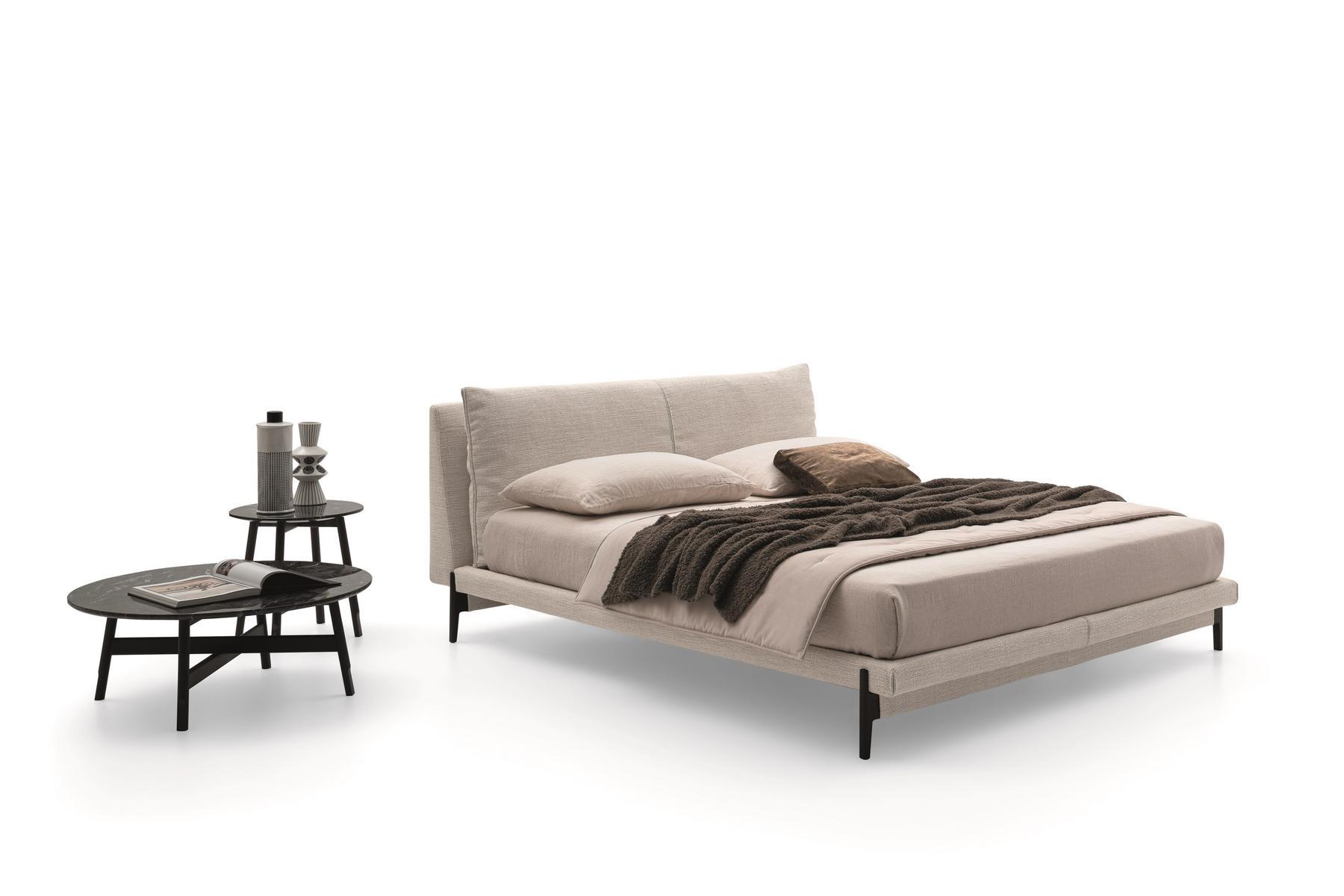 KIM Fabric bed with upholstered headboard