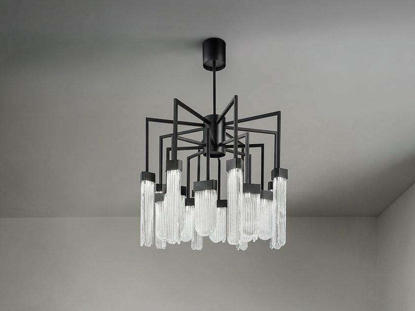 BLAKE S16 LED suspension lamp in metal and glass