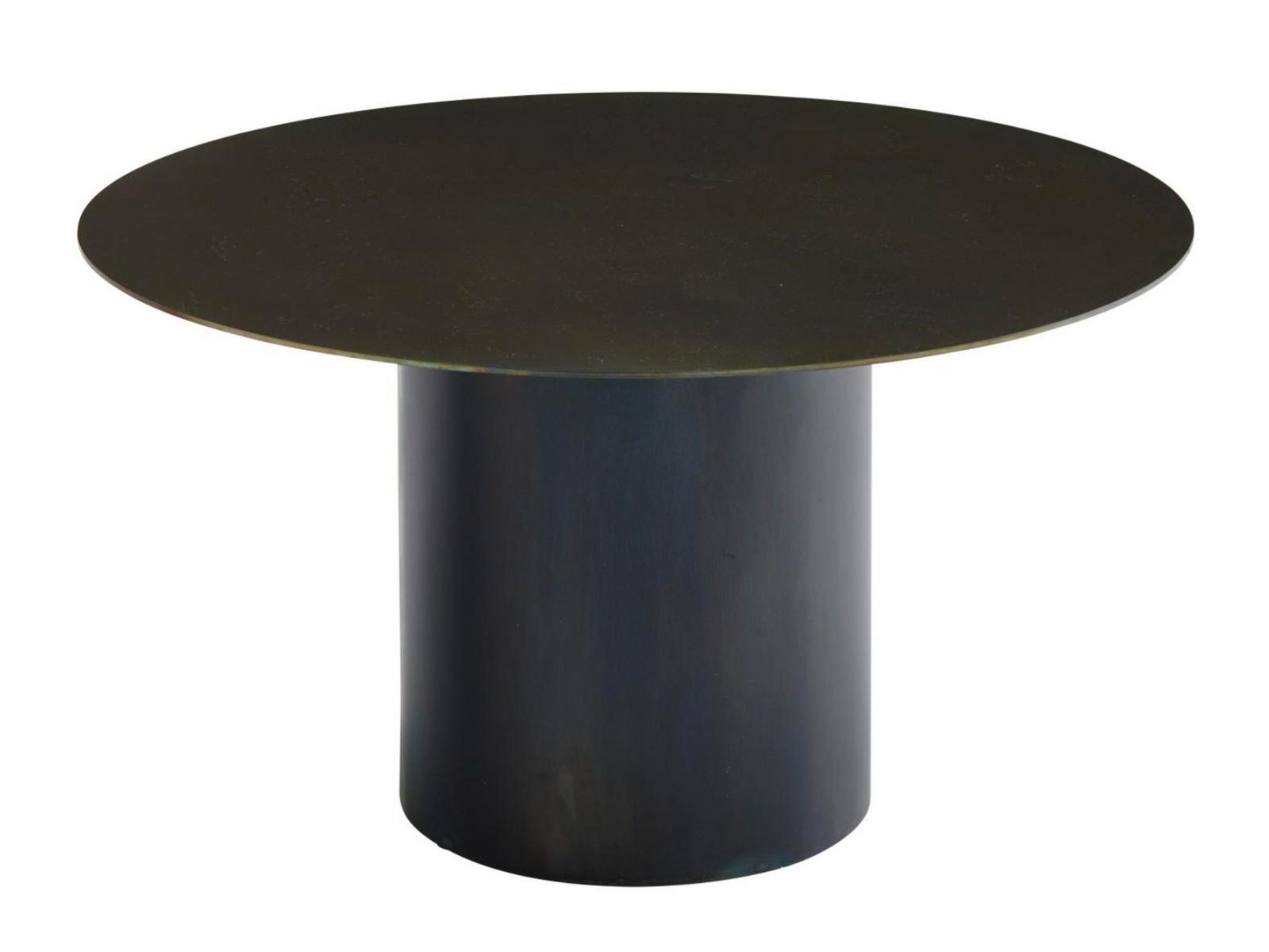 OXYDATION Low round steel coffee table