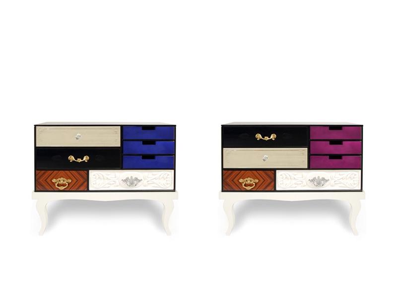 SOHO Rectangular rosewood bedside table with drawers