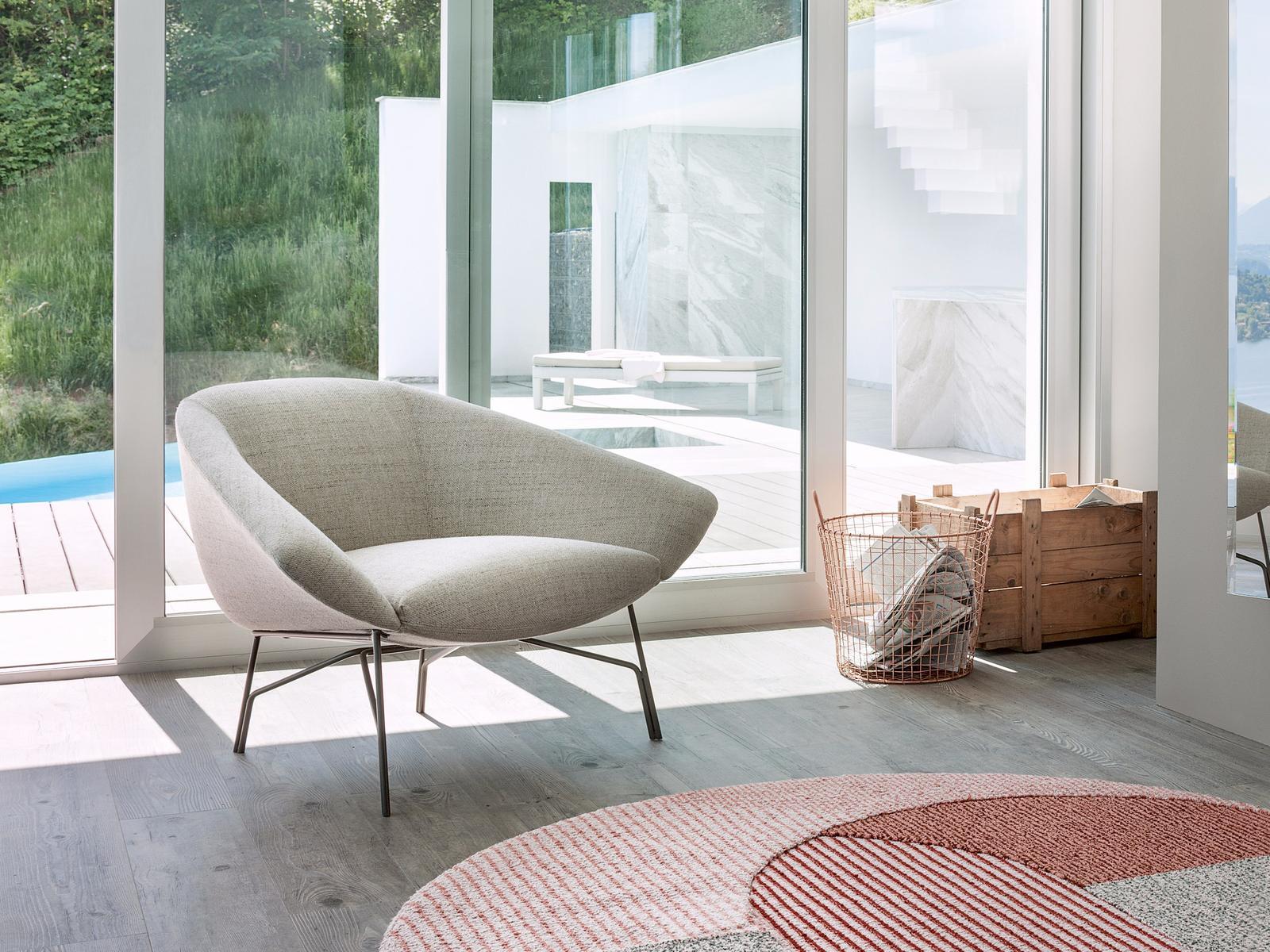 LENNOX Fabric armchair with armrests