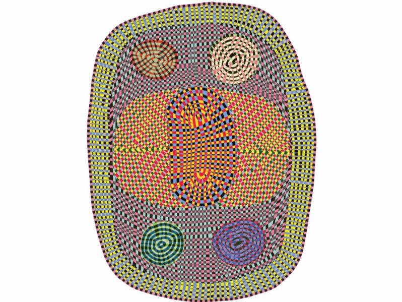 WILD Patterned round fabric rug