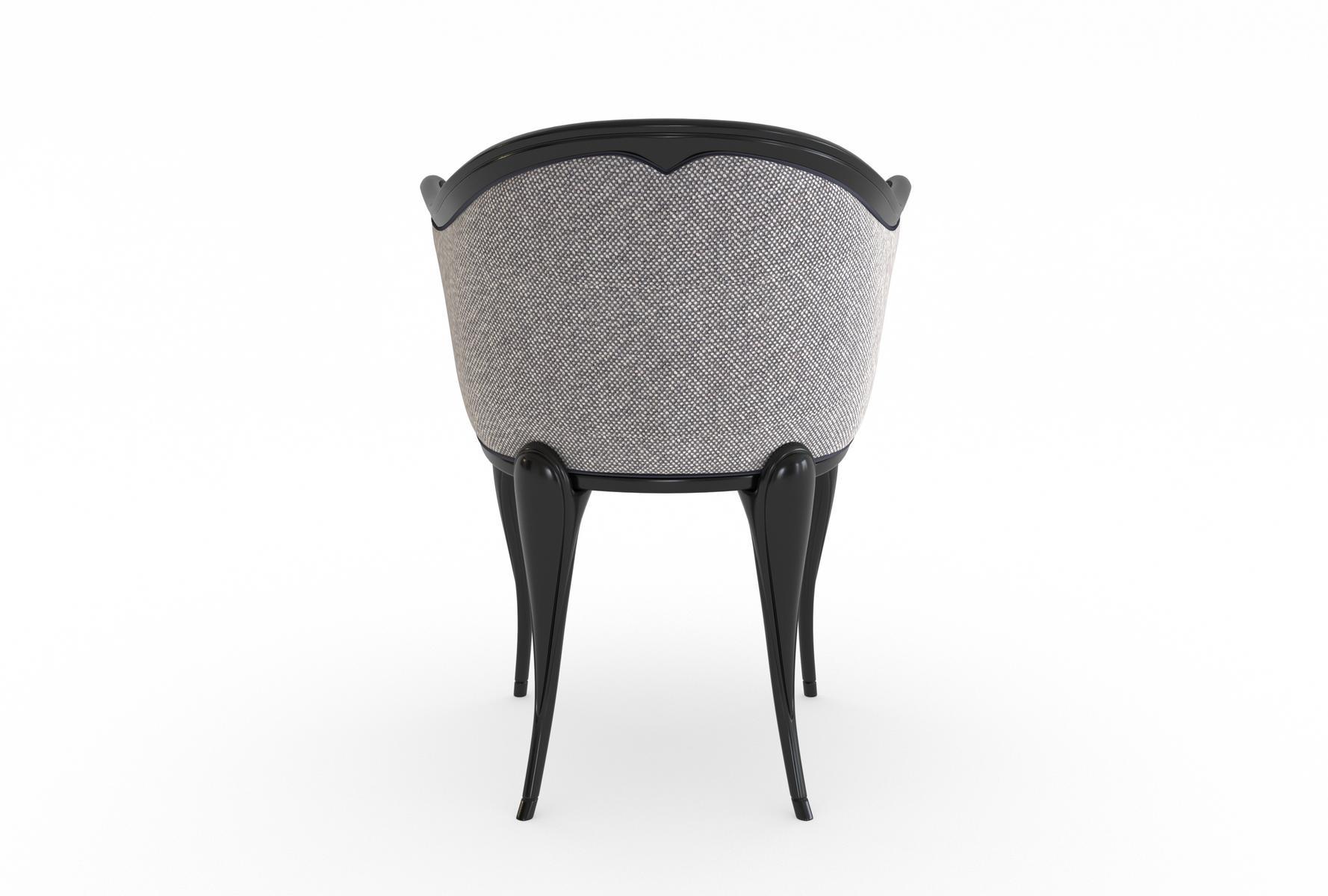 VANESIO Wooden and fabric chair with armrests