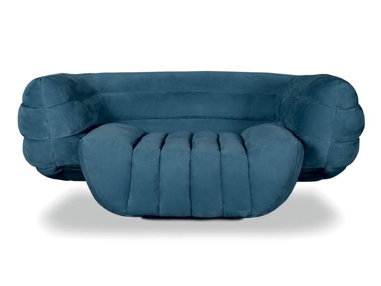 TACTILE Leather armchair with armrests