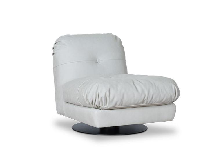 MILANO Swivel leather armchair