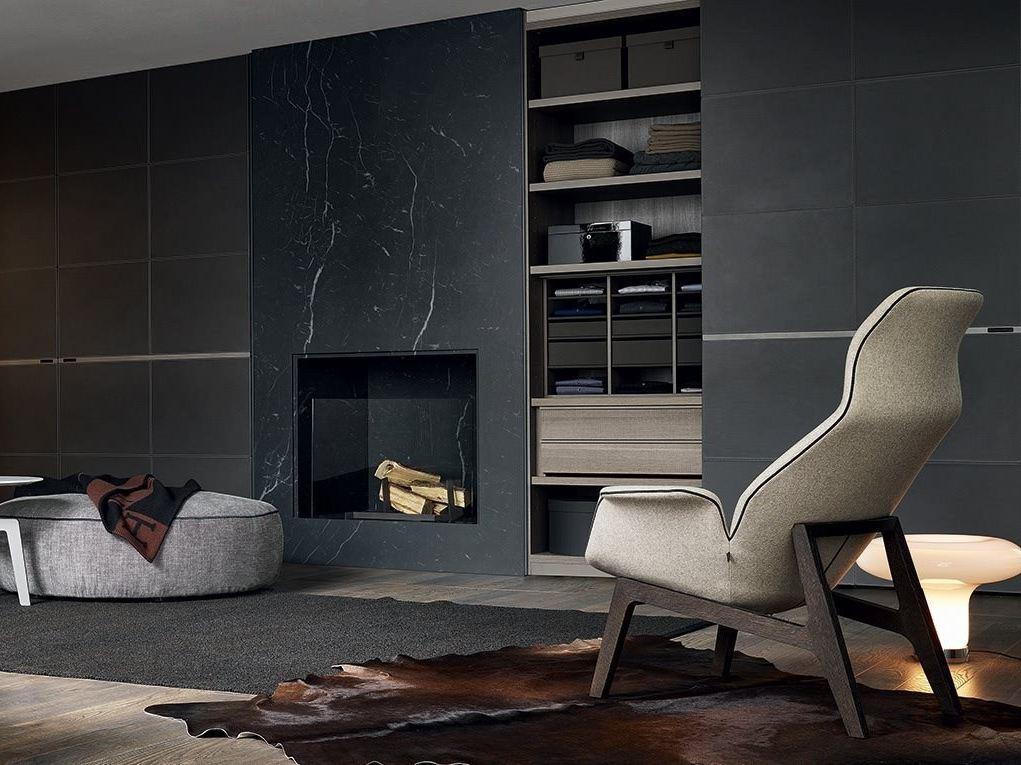 VENTURA LOUNGE Fabric armchair with headrest