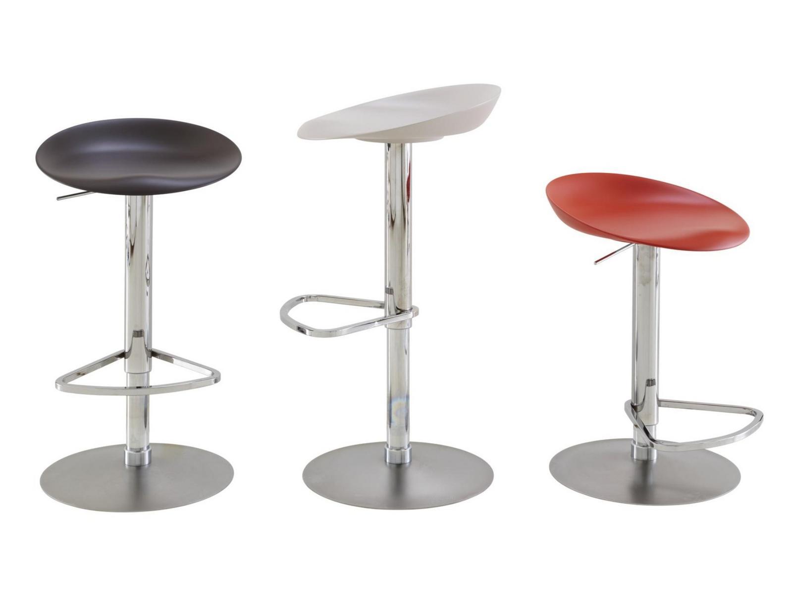 BERRETTO Stool with steel footrest and polyurethane seat