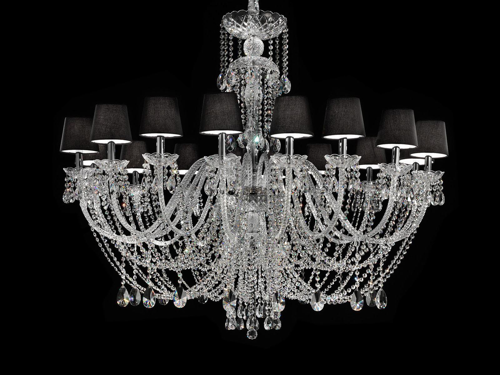 GLASS VE 875 12 /16 Incandescent blown glass chandelier with crystals