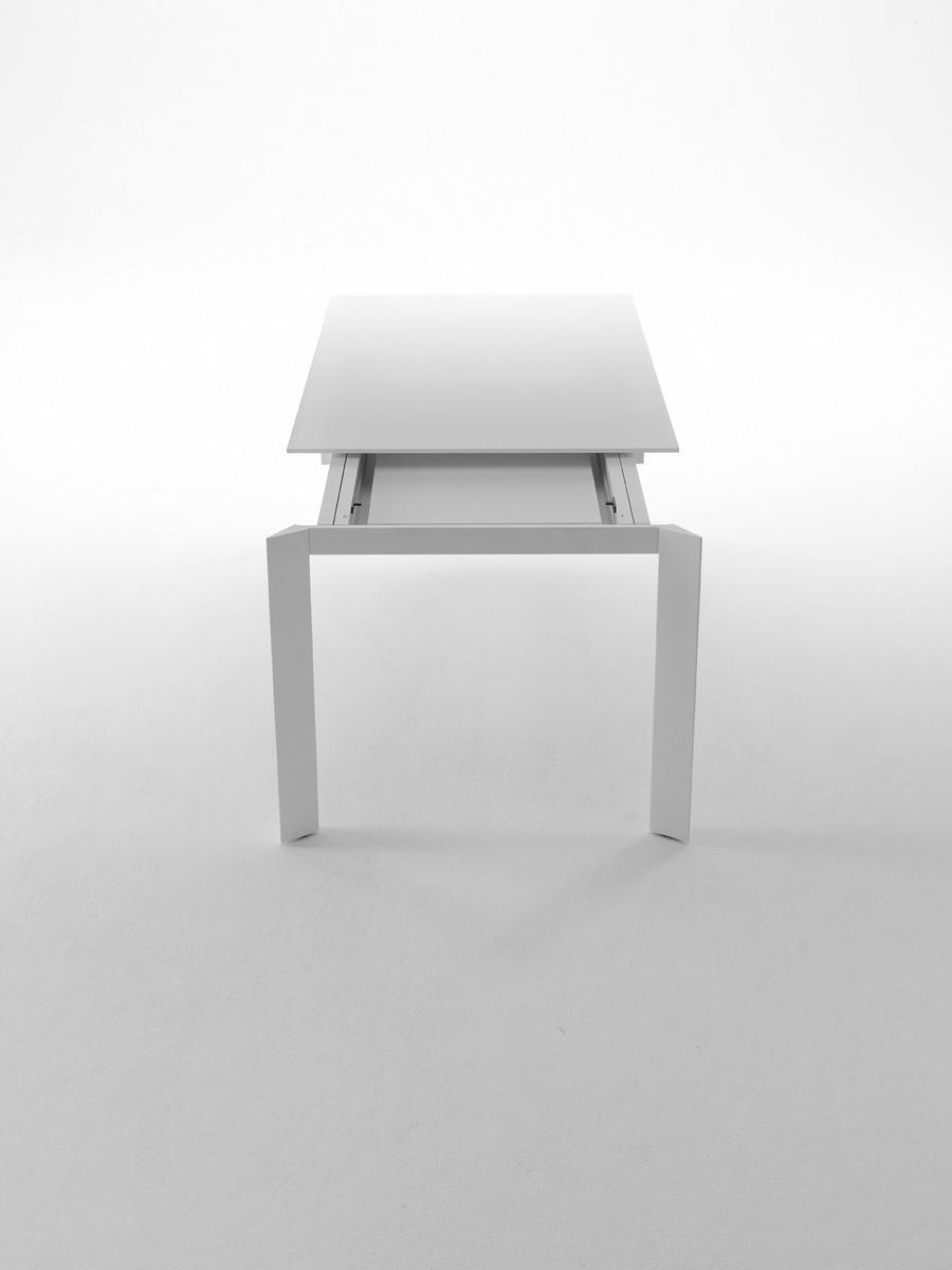 GHEDI Extending rectangular glass and steel table