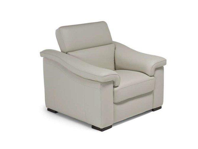 BRICK Leather armchair with armrests