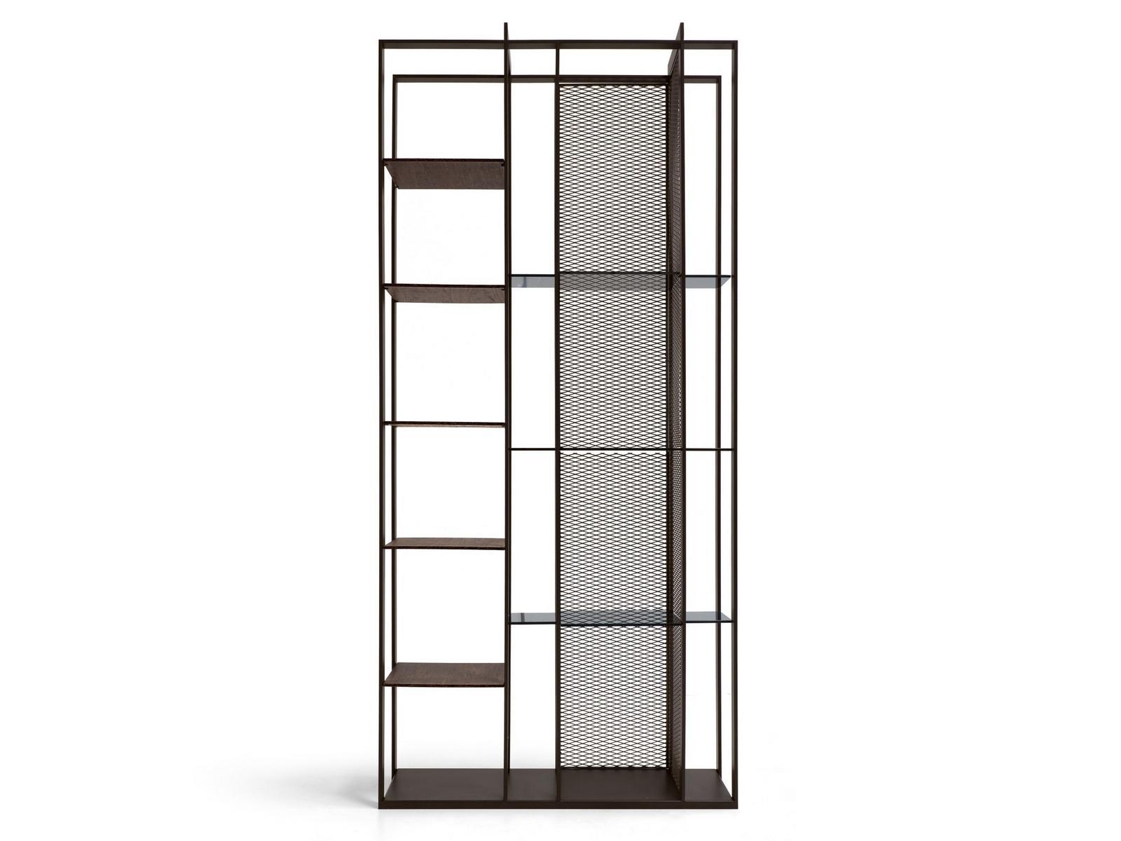 ELECTRA Double-sided wooden and metal bookcase