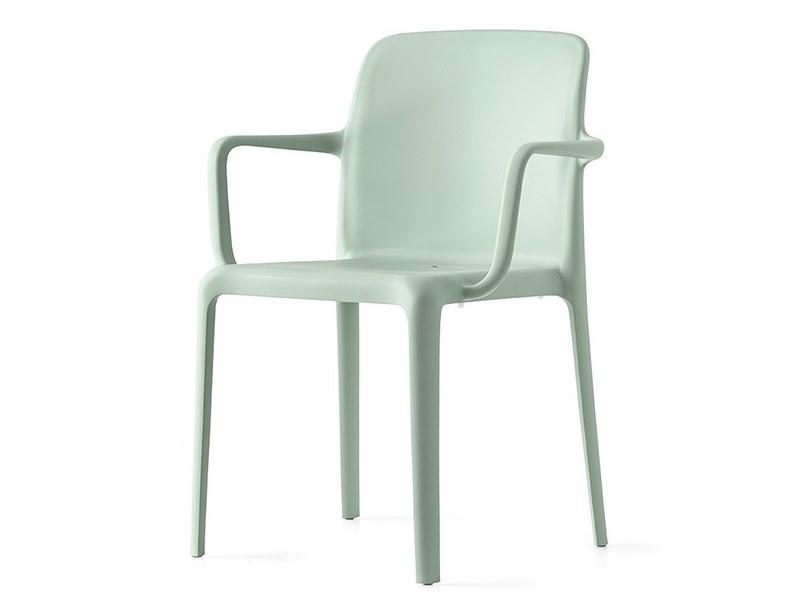 BAYO Stackable polypropylene chair with armrests