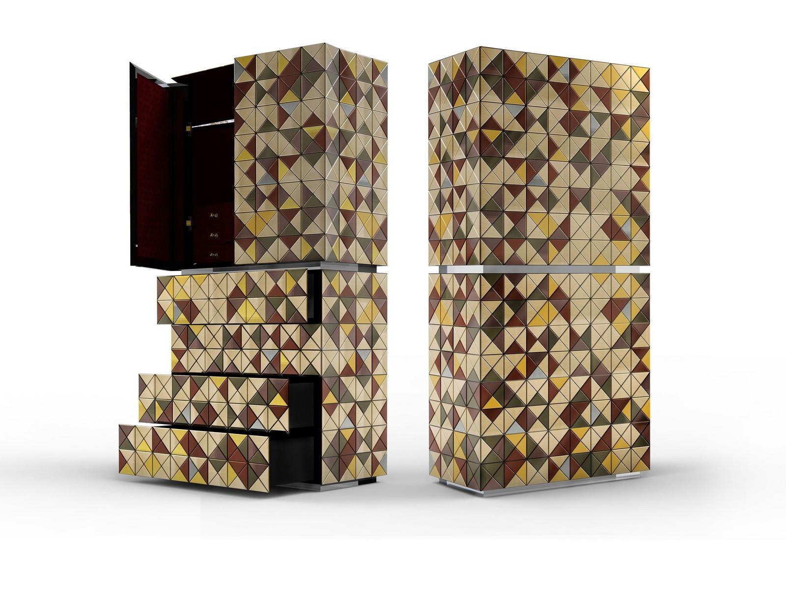 PIXEL ANODIZED Aluminium highboard with doors