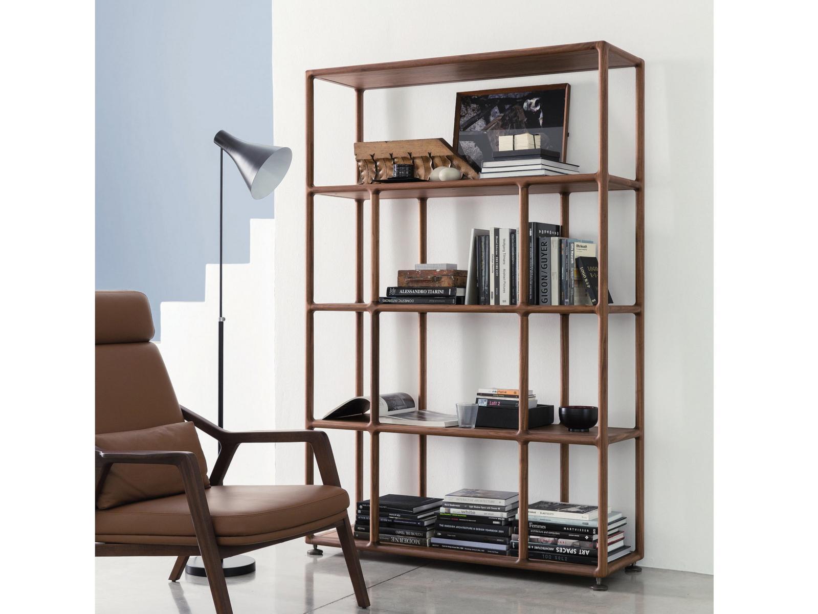 BIBLO Open double-sided solid wood bookcase