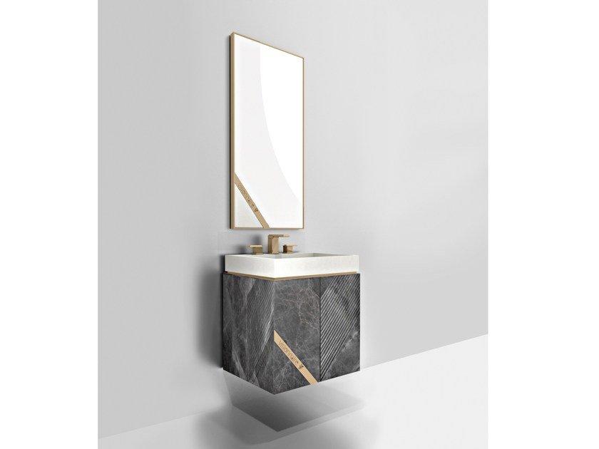 HARMONY Wall-mounted marble vanity unit with drawers