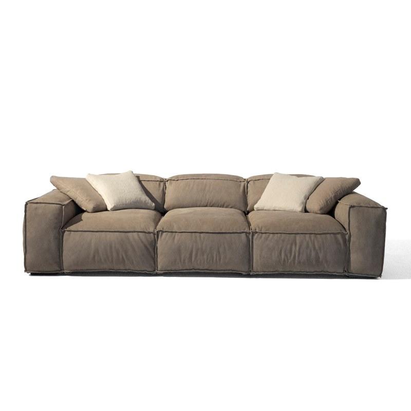 PLACIDO DAY-BED Sectional 3 seater leather sofa