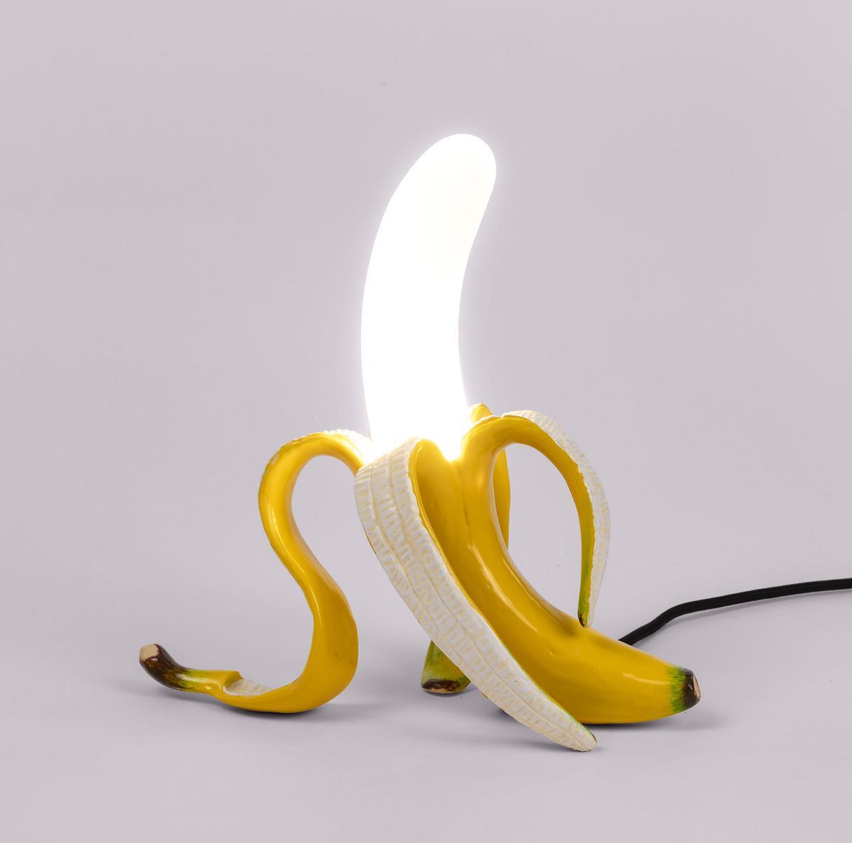 BANANA LAMP YELLOW LOUIE LED resin and glass table lamp