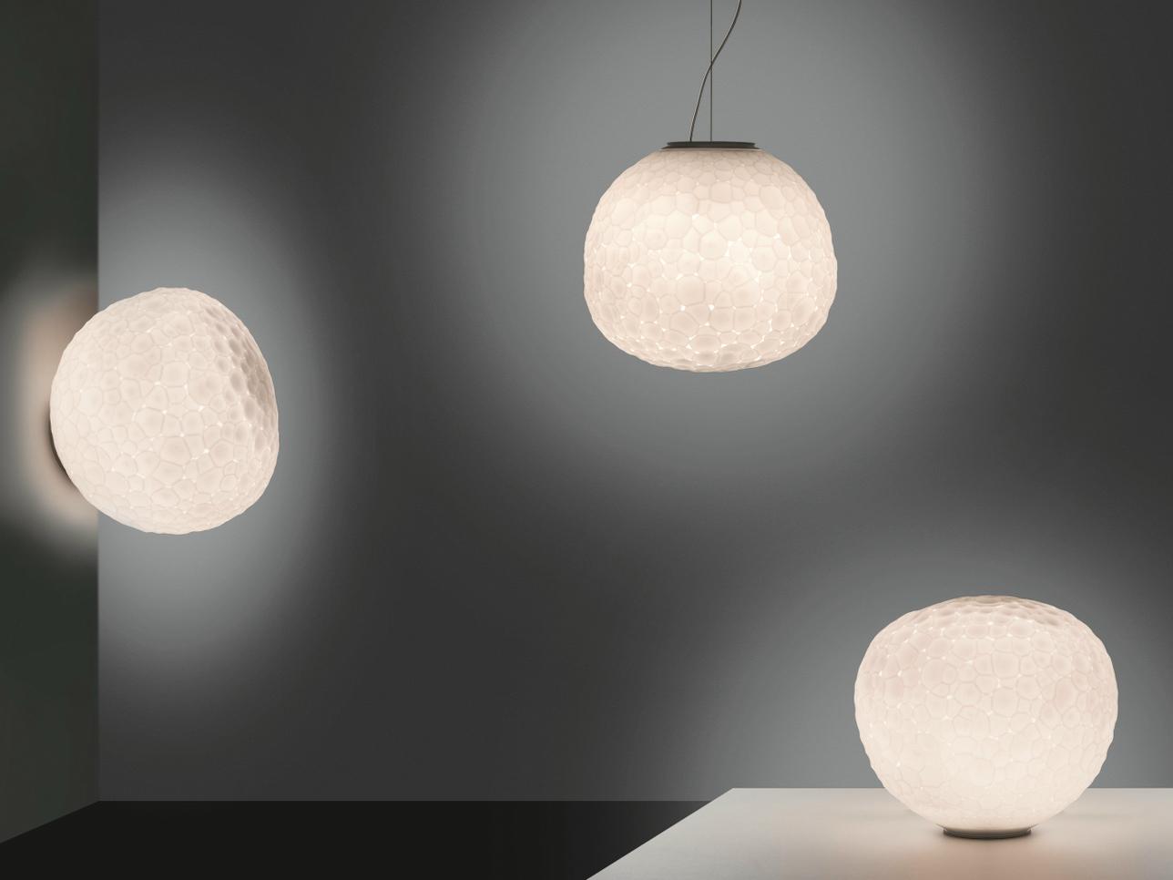 METEORITE Halogen blown glass ceiling lamp