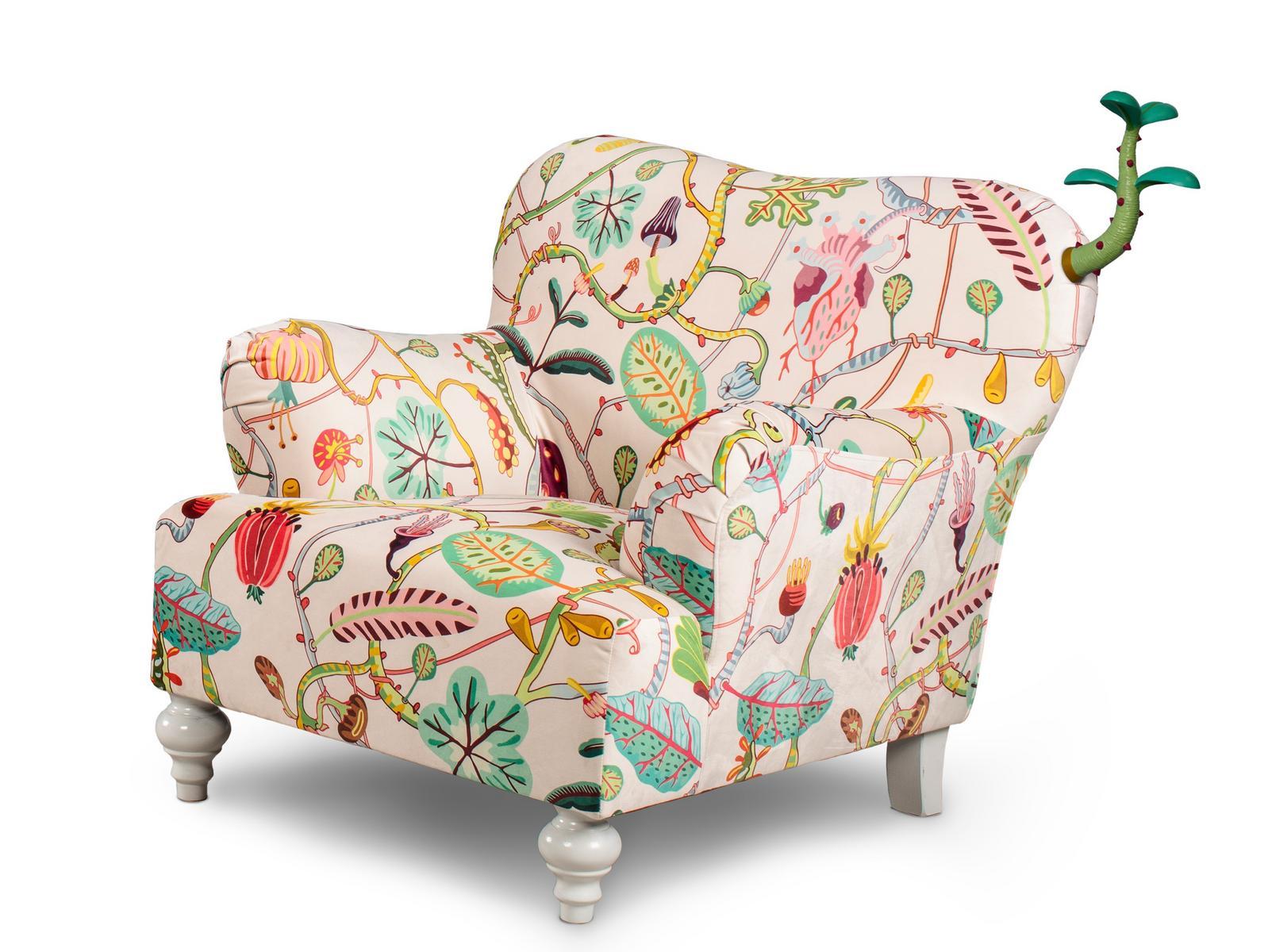 BOTANICAL DIVA Fabric armchair with armrests