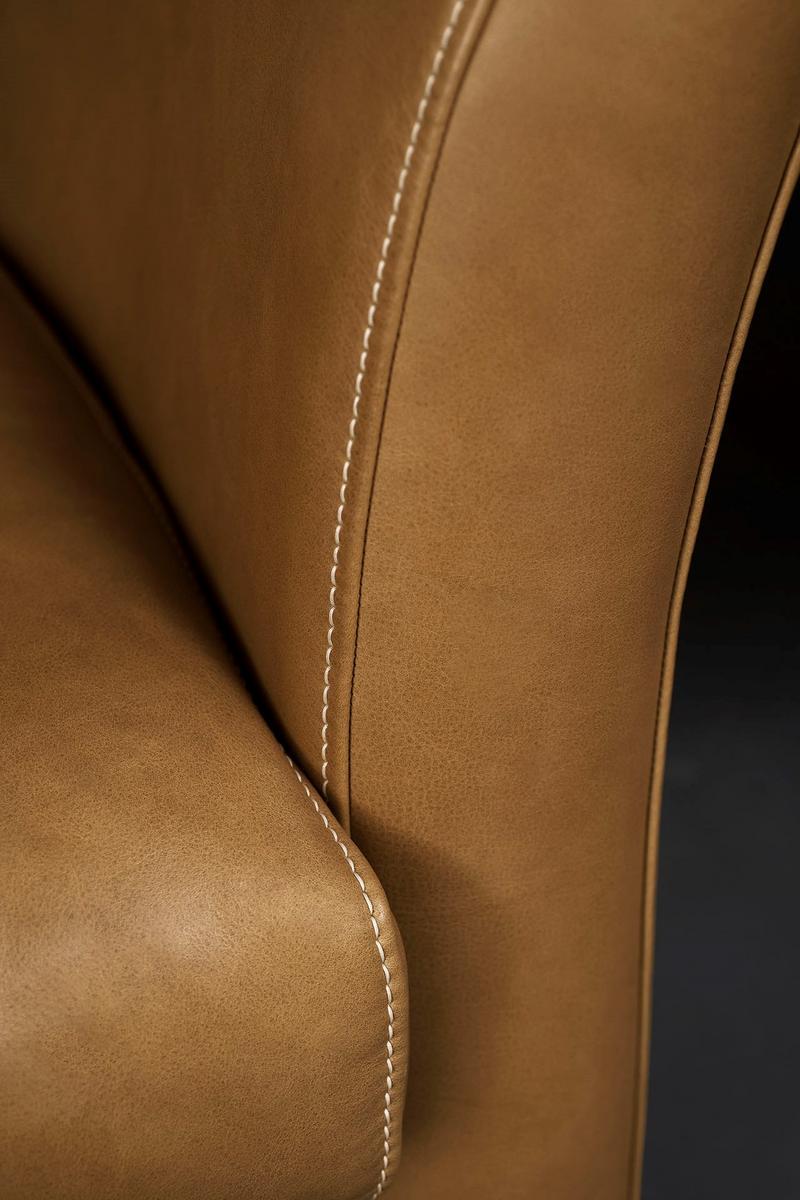 DINER Leather armchair with armrests