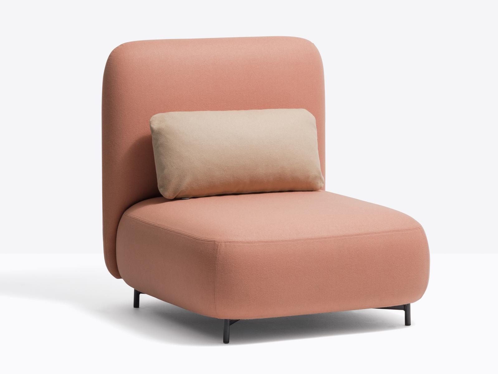 BUDDY 212S Upholstered fabric lobby chair