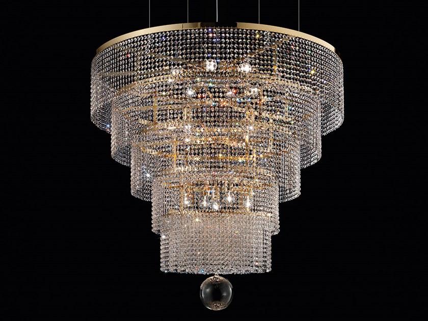 IMPERO & DECO VE 845 16+1 Incandescent metal pendant lamp with crystals