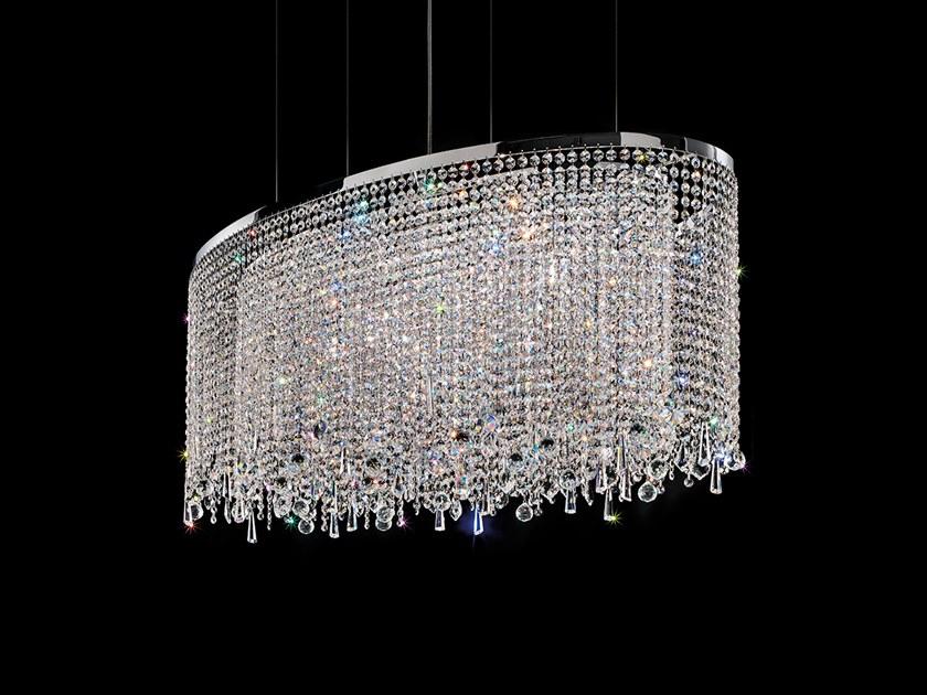 IMPERO & DECO VE 811 S OV Incandescent metal pendant lamp with crystals