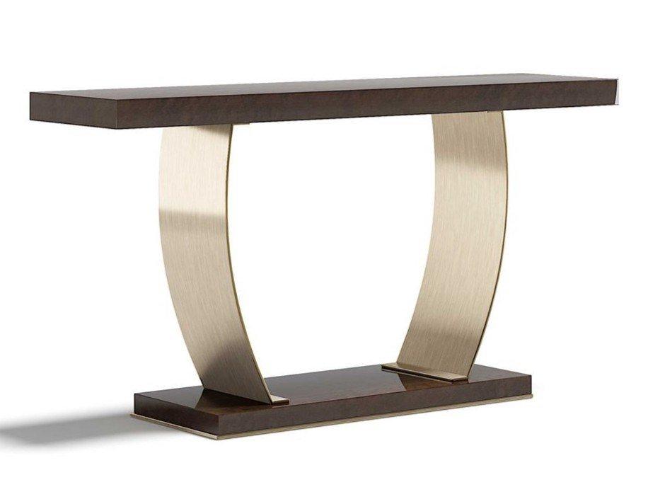 KARAMEL Rectangular steel and wood console table KARAMEL Rectangular steel and wood console table