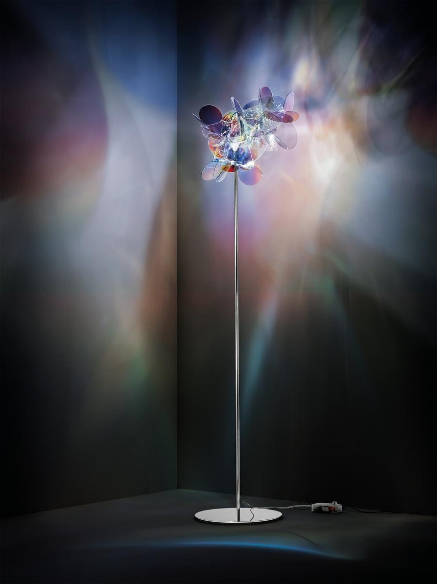 MILLE BOLLE LED polycarbonate and stainless steel floor lamp