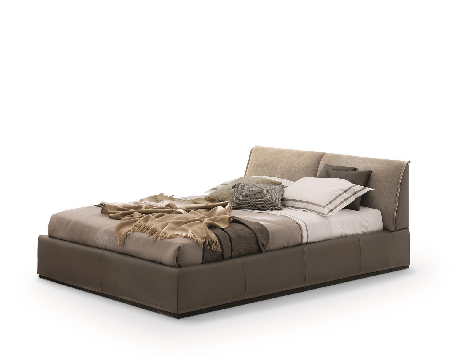 MONOLITH 2.0 Upholstered leather storage bed