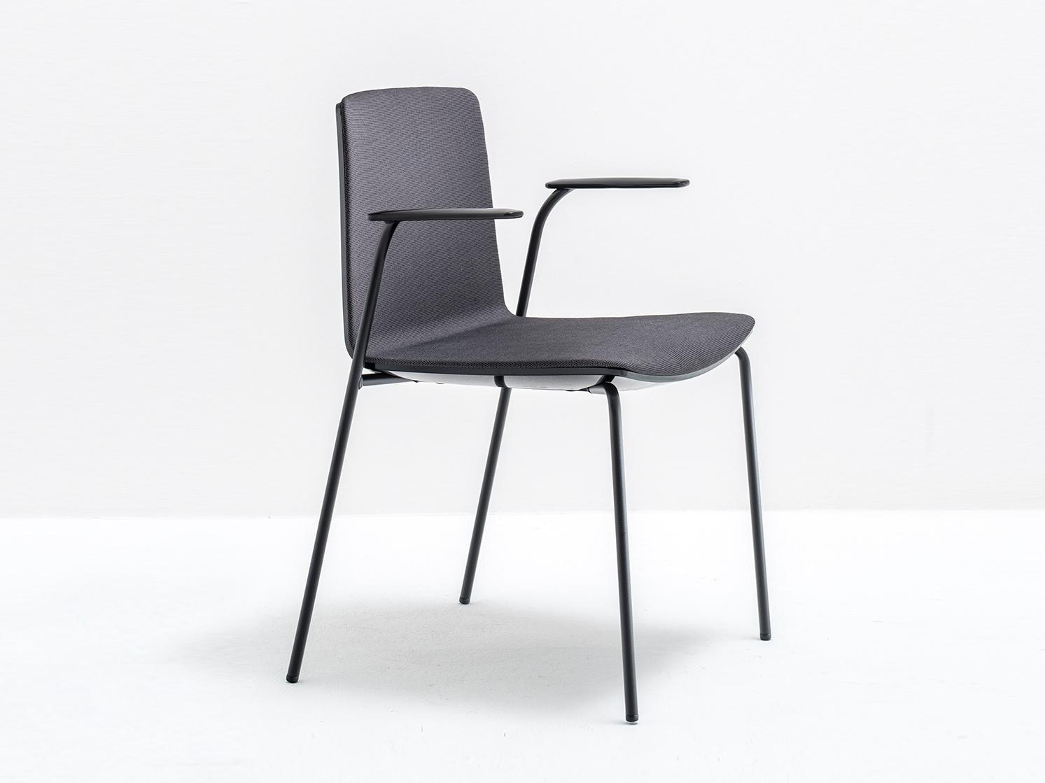 NOA 726 Upholstered polycarbonate chair with armrests