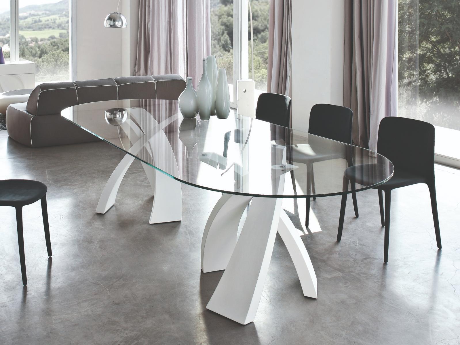 BIG ELISEO Oval glass table