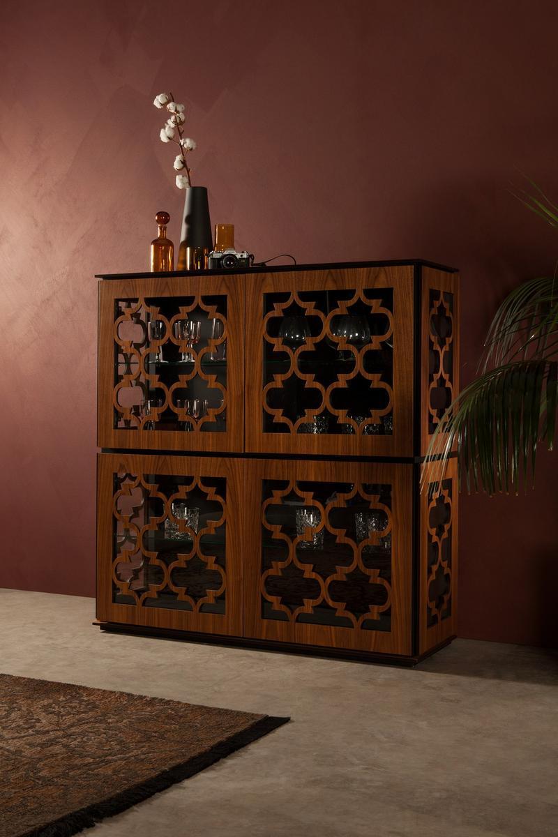 MARRAKESH Wood and glass highboard