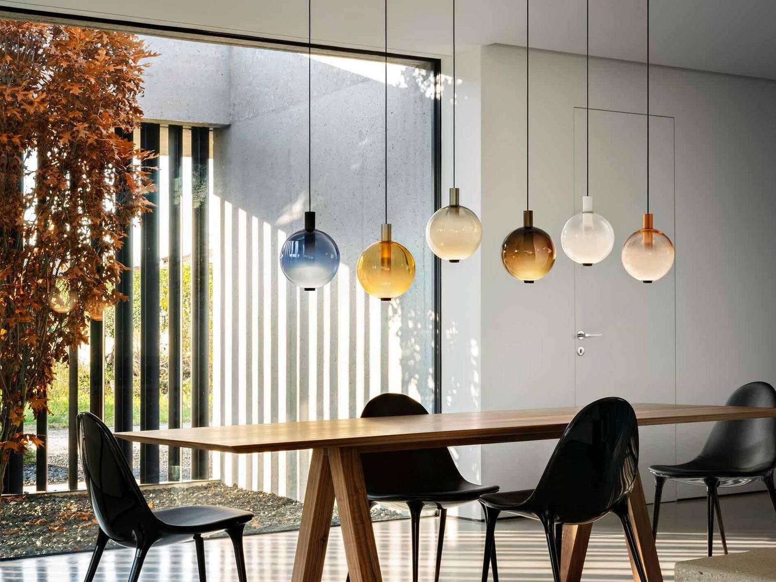 BEAM STICK NUANCE LED blown glass pendant lamp
