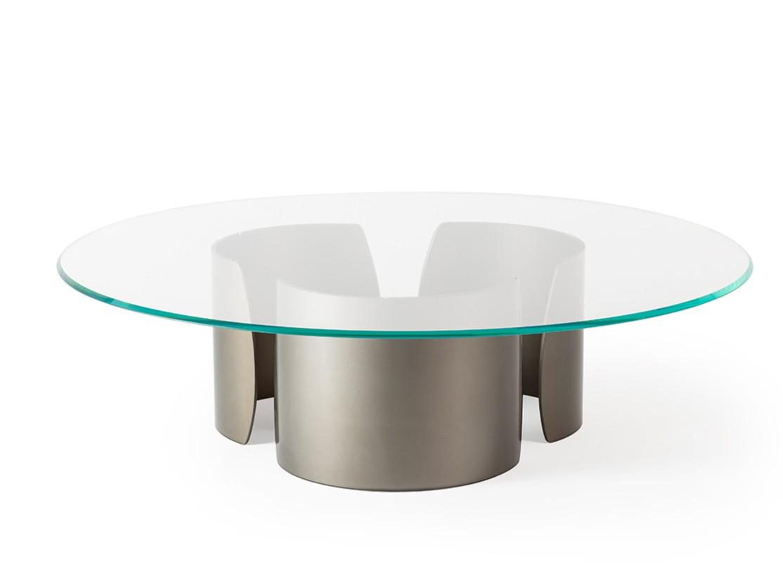 PETALO 40 Low round glass coffee table