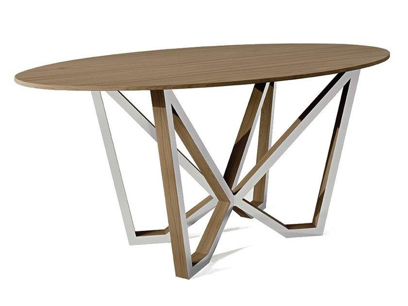 KEVIN Oval solid wood dining table