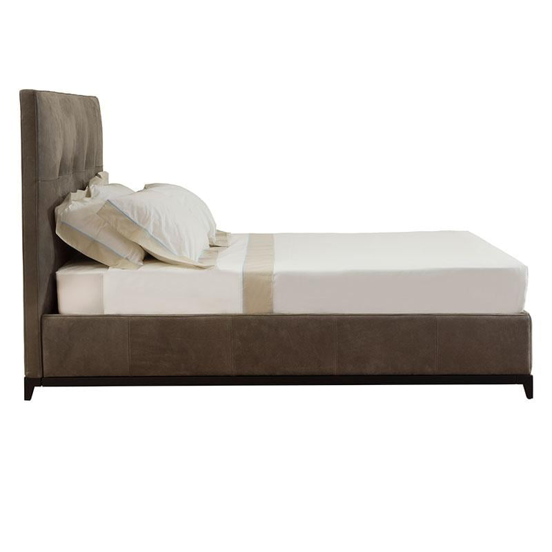 JACOB Nabuk bed with upholstered headboard