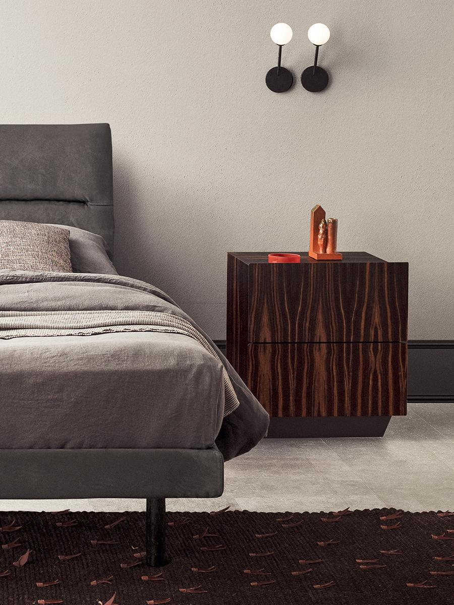 TOSCA Rectangular wooden bedside table with drawers