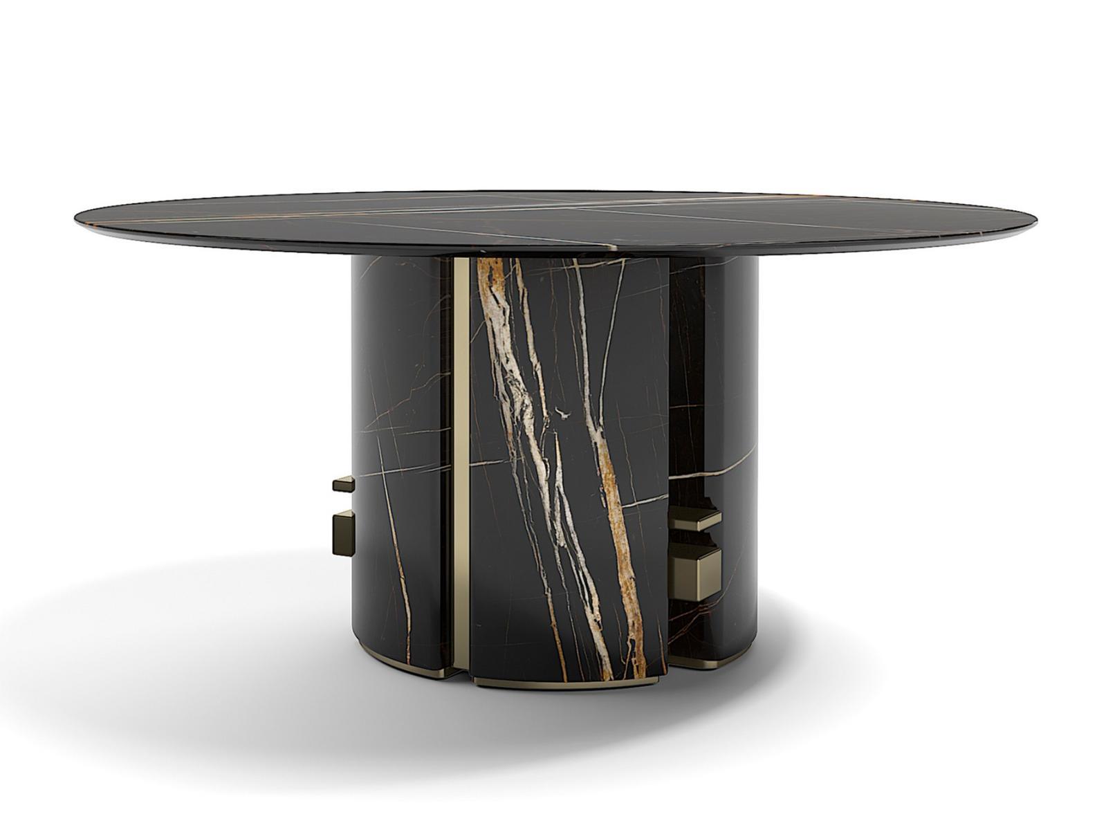 ERCOLE Round marble dining table