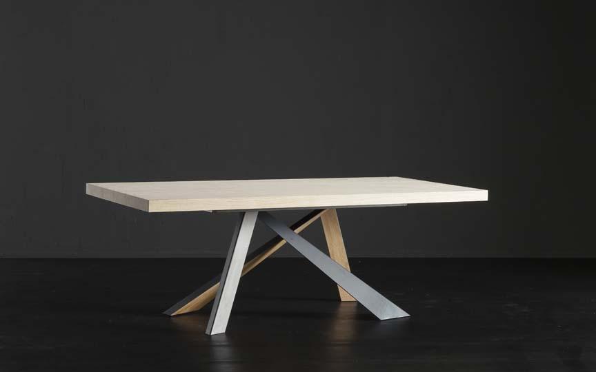 NIZZA + METAL/LEGNO Rectangular wooden dining table