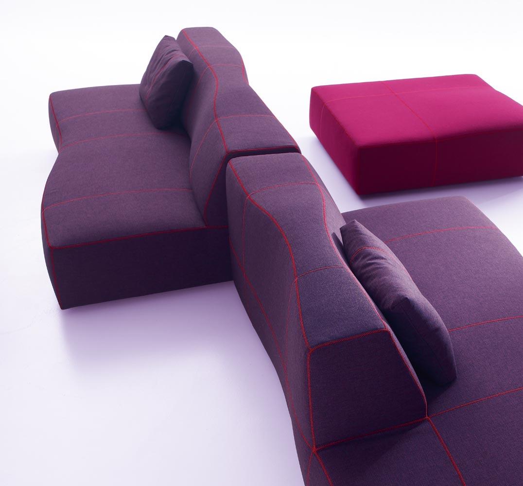 BEND Upholstered fabric pouf