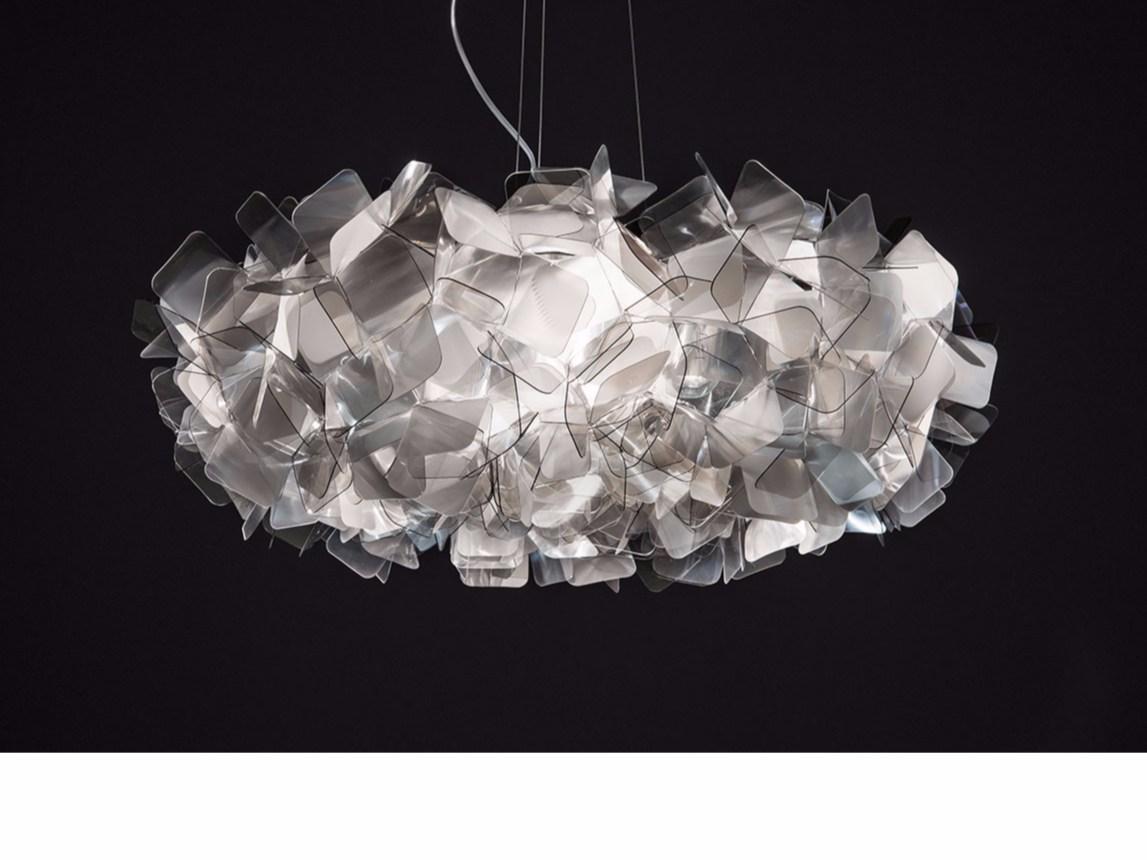 CLIZIA FUMÉ LARGE Lentiflex® and Cristalflex Fumé® LED pendant lamp
