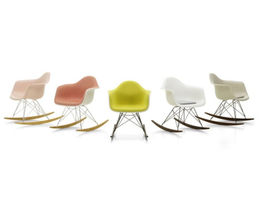 RAR Rocking upholstered fabric chair with armrests