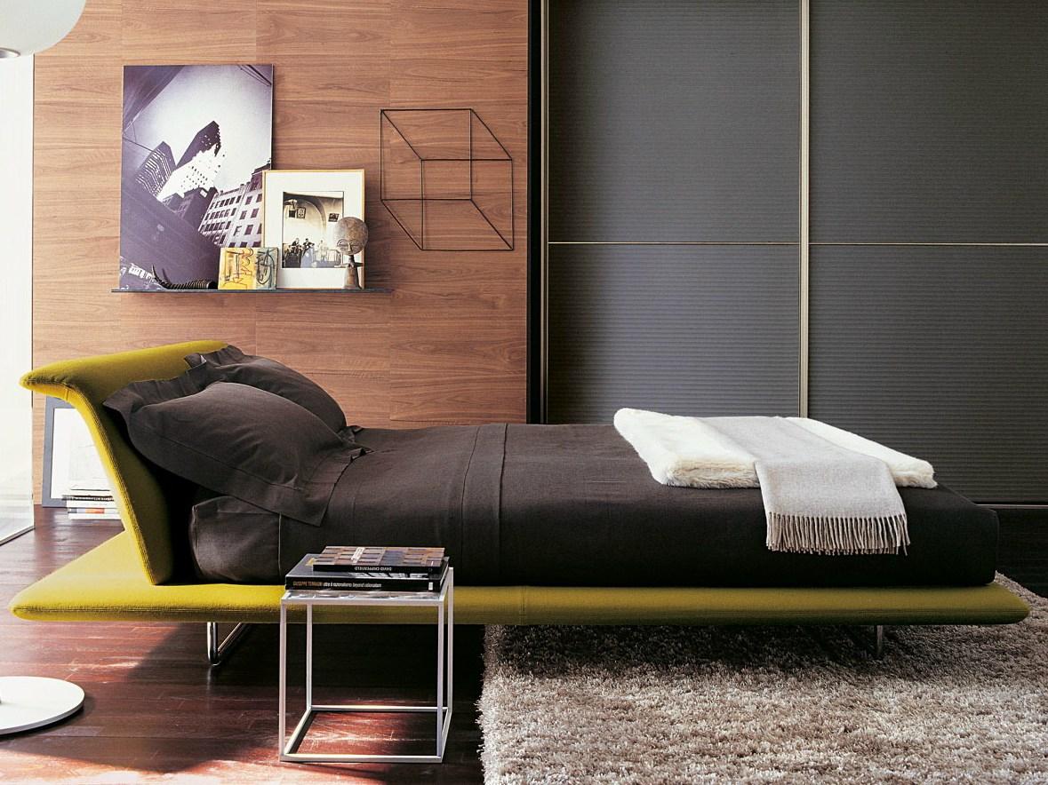 SIENA Fabric double bed with upholstered headboard