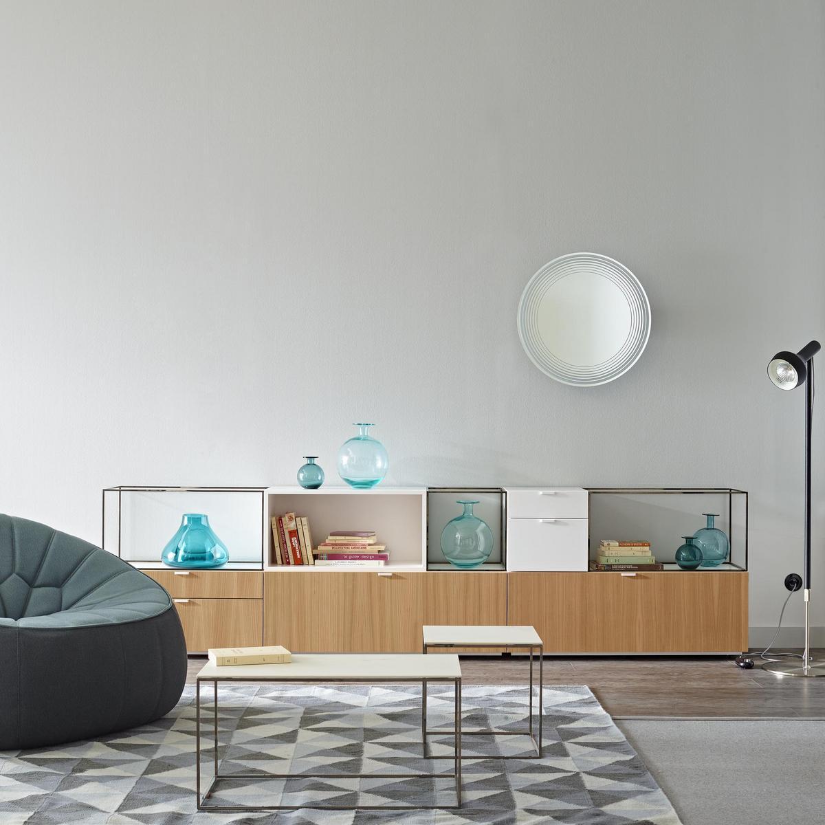 SPACE Low square porcelain stoneware coffee table
