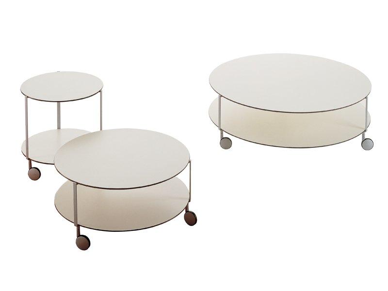 GIRÒ Round coffee table with castors