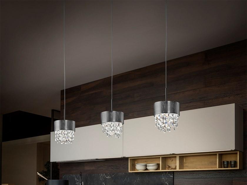 OLÁ S2 15 LED painted metal pendant lamp with crystals