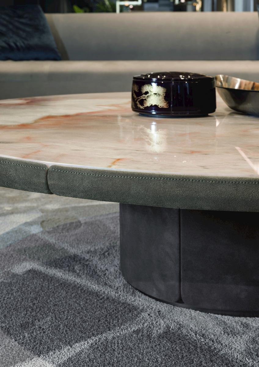 RE Round stone coffee table