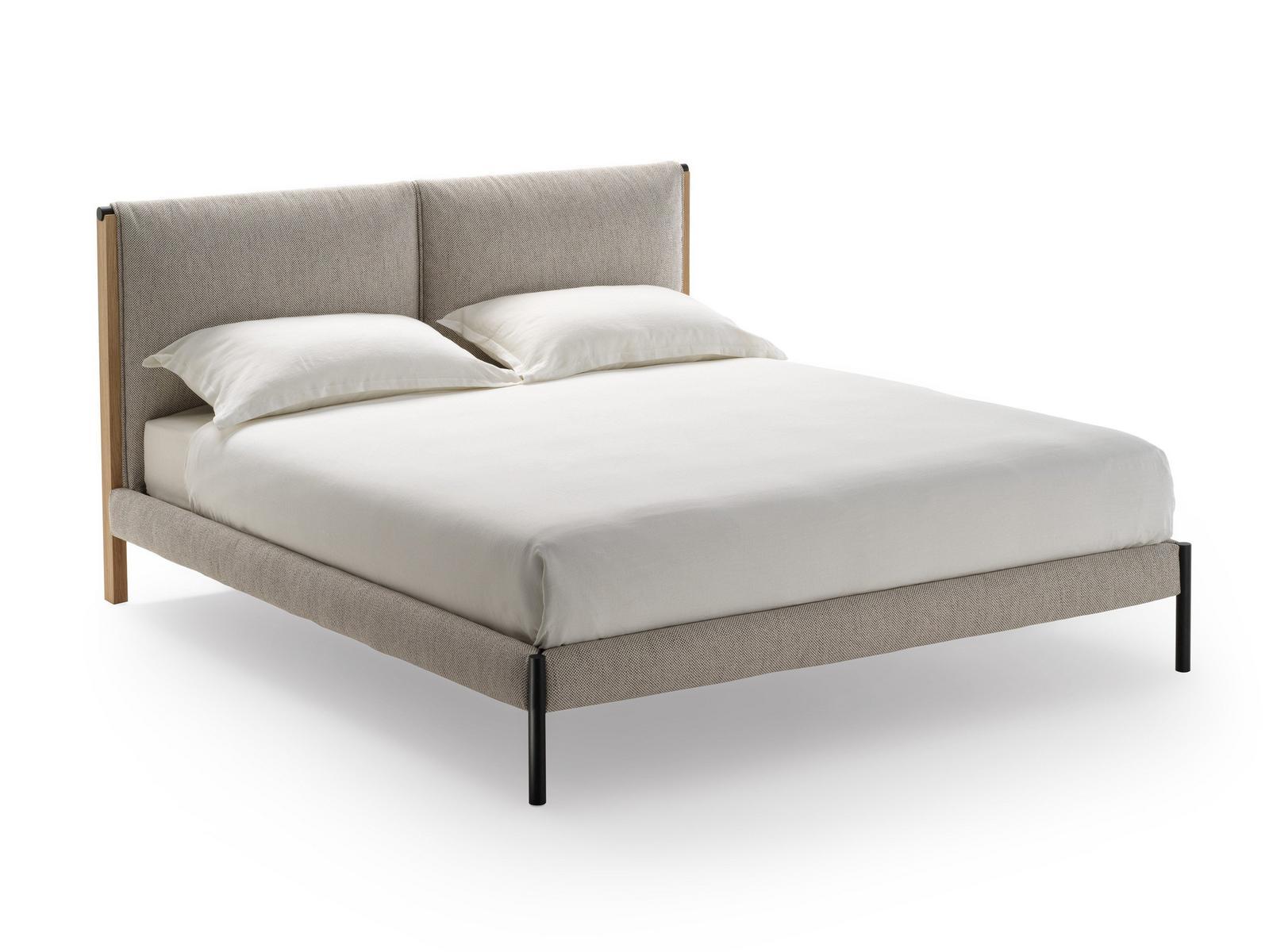 RICORDI Double bed with upholstered headboard